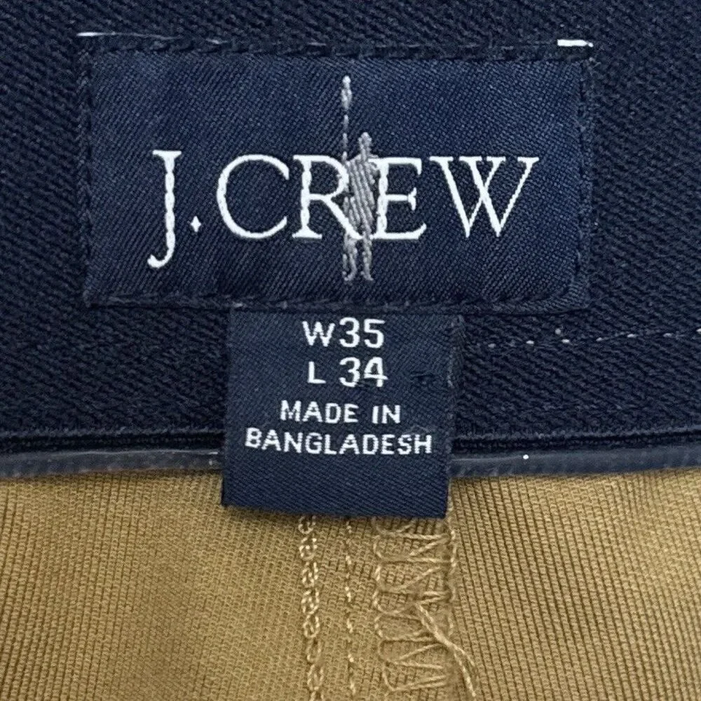 J Crew Athletic Performance Pant 35/34 Tan Oarsman Tapered 1040 Classic Preppy